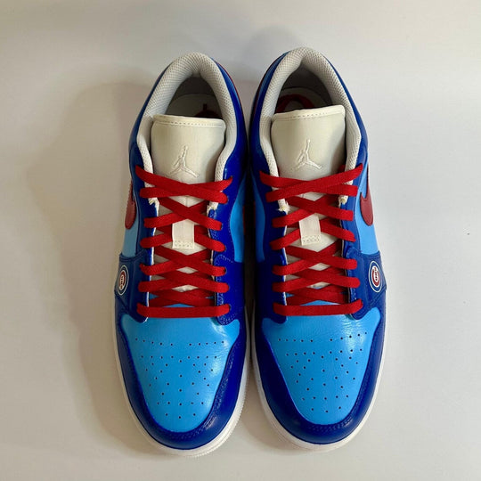 Custom Air Jordan 1 Blue Red Cubs Logo Low