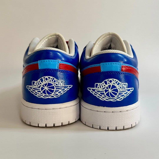 Custom Air Jordan 1 Blue Red Cubs Logo Low