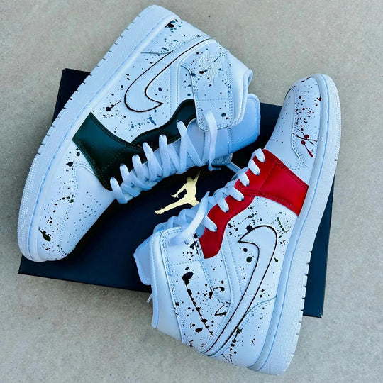 Custom Air Jordan 1 Blue Red With Splash