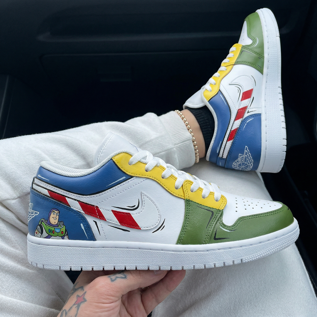 Custom Air Jordan 1 Green Yellow Blue Red Buzz Lightyear