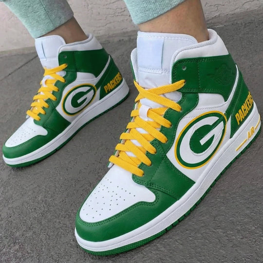 Custom Air Jordan 1 Green Yellow Packers Theme