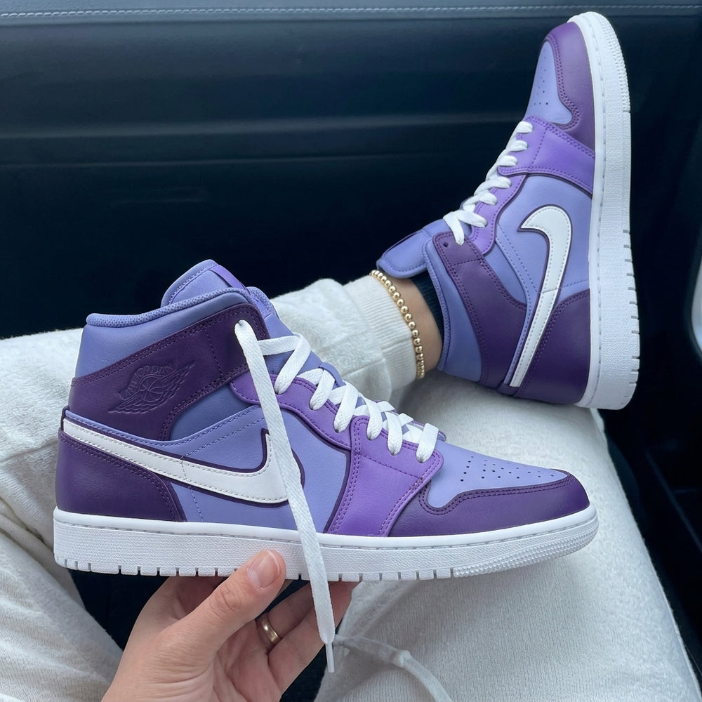 Custom Air Jordan 1 Lavender Dark Purple