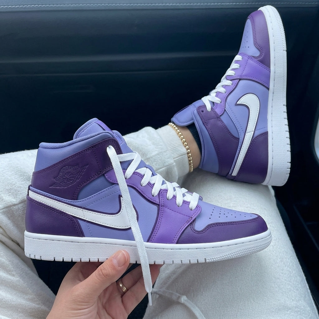 Custom Air Jordan 1 Lavender Dark Purple