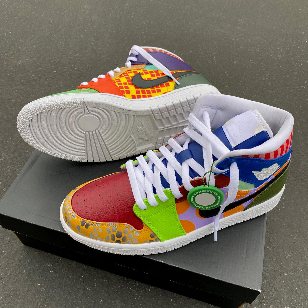Jordan Pattern Design Custom Air Jordan 1 Multicolored With Various Patterns – Lilaccustom
