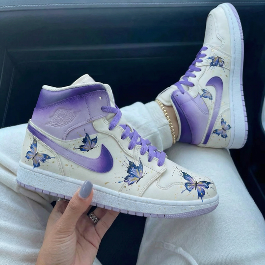 Custom Air Jordan 1 Purple Butterfly