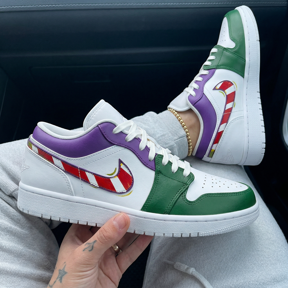 Custom Air Jordan 1 Purple Green