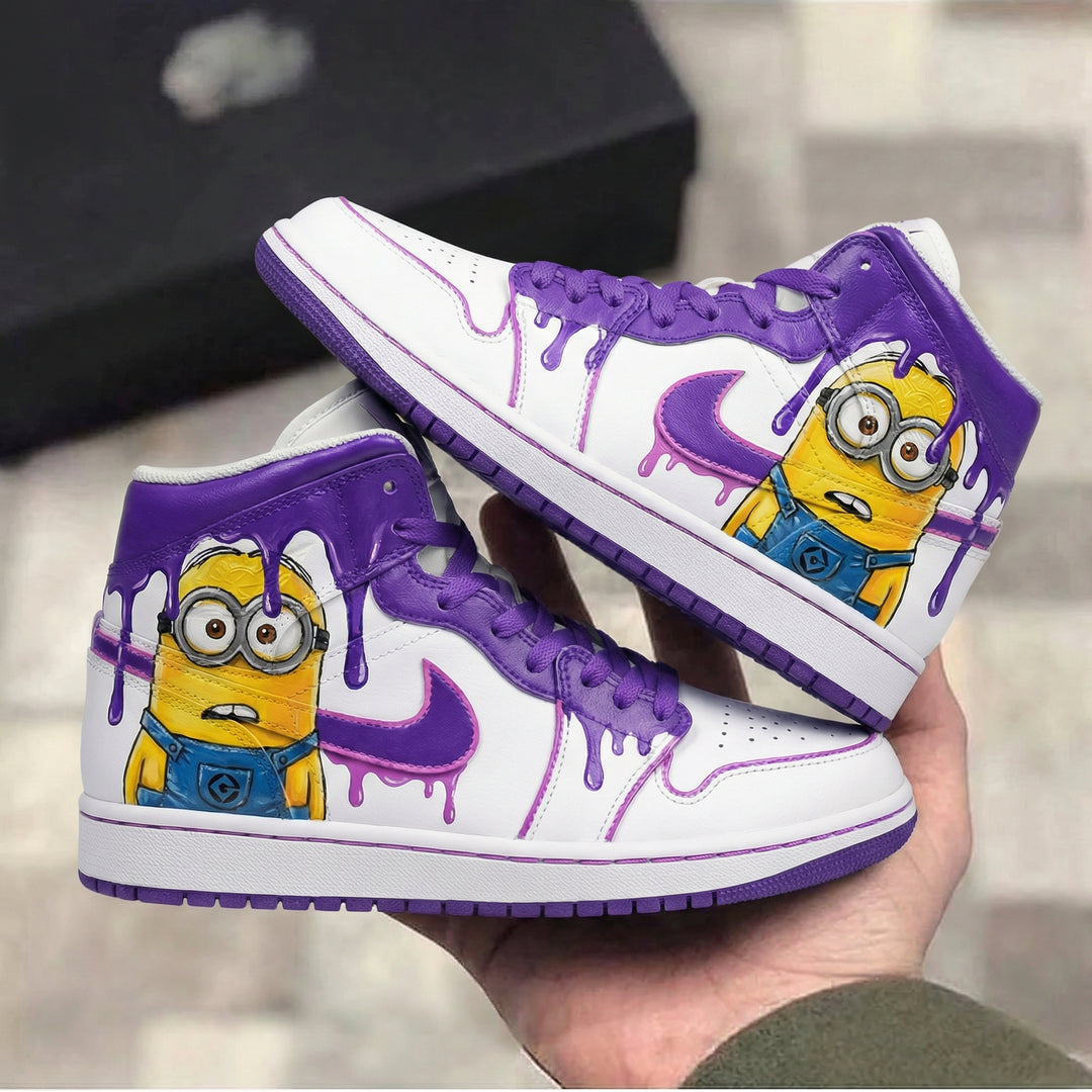 Custom Air Jordan 1 Purple Minion Design