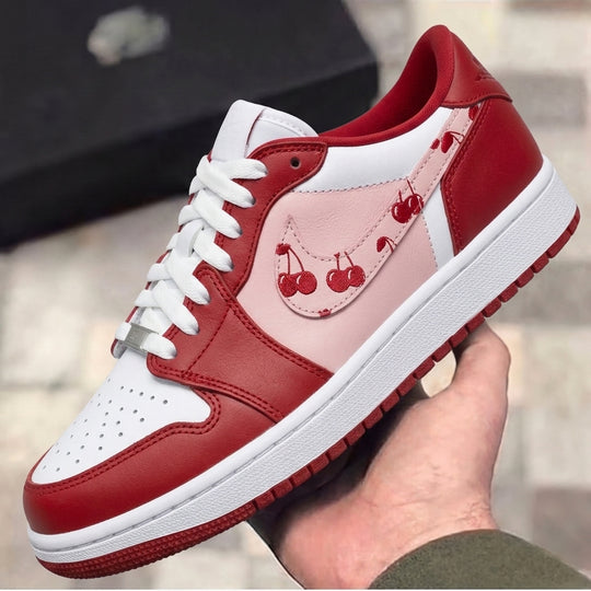 Custom Air Jordan 1 Red Baby Pink Cherry