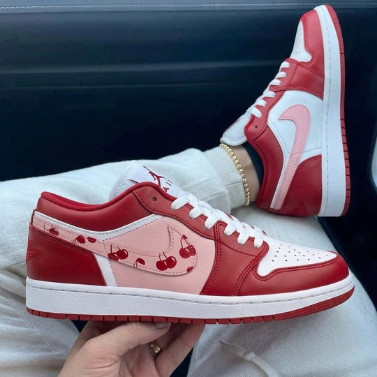 Custom Air Jordan 1 Red Baby Pink Cherry