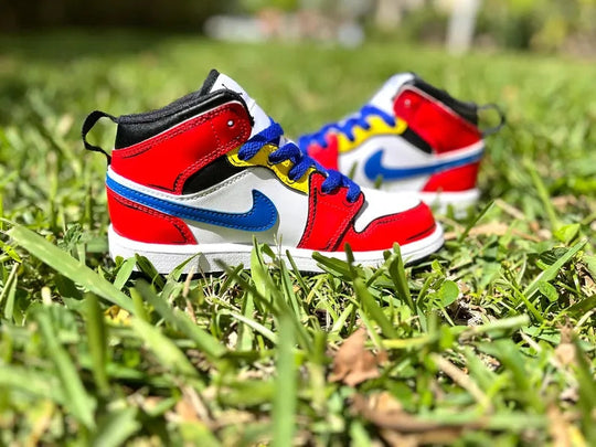 Custom Air Jordan 1 Red Green And White Mario Cartoon