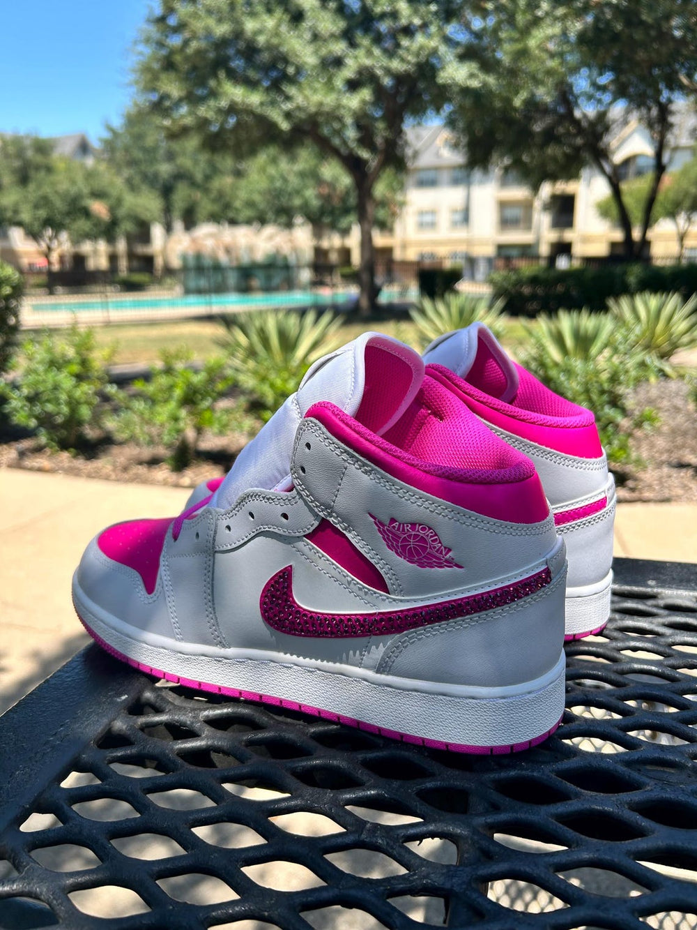 Custom Air Jordan 1 White And Pink With Glittery Details