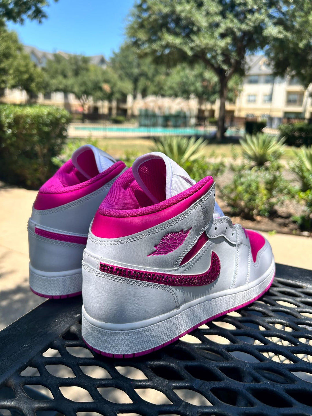 Custom Air Jordan 1 White And Pink With Glittery Details