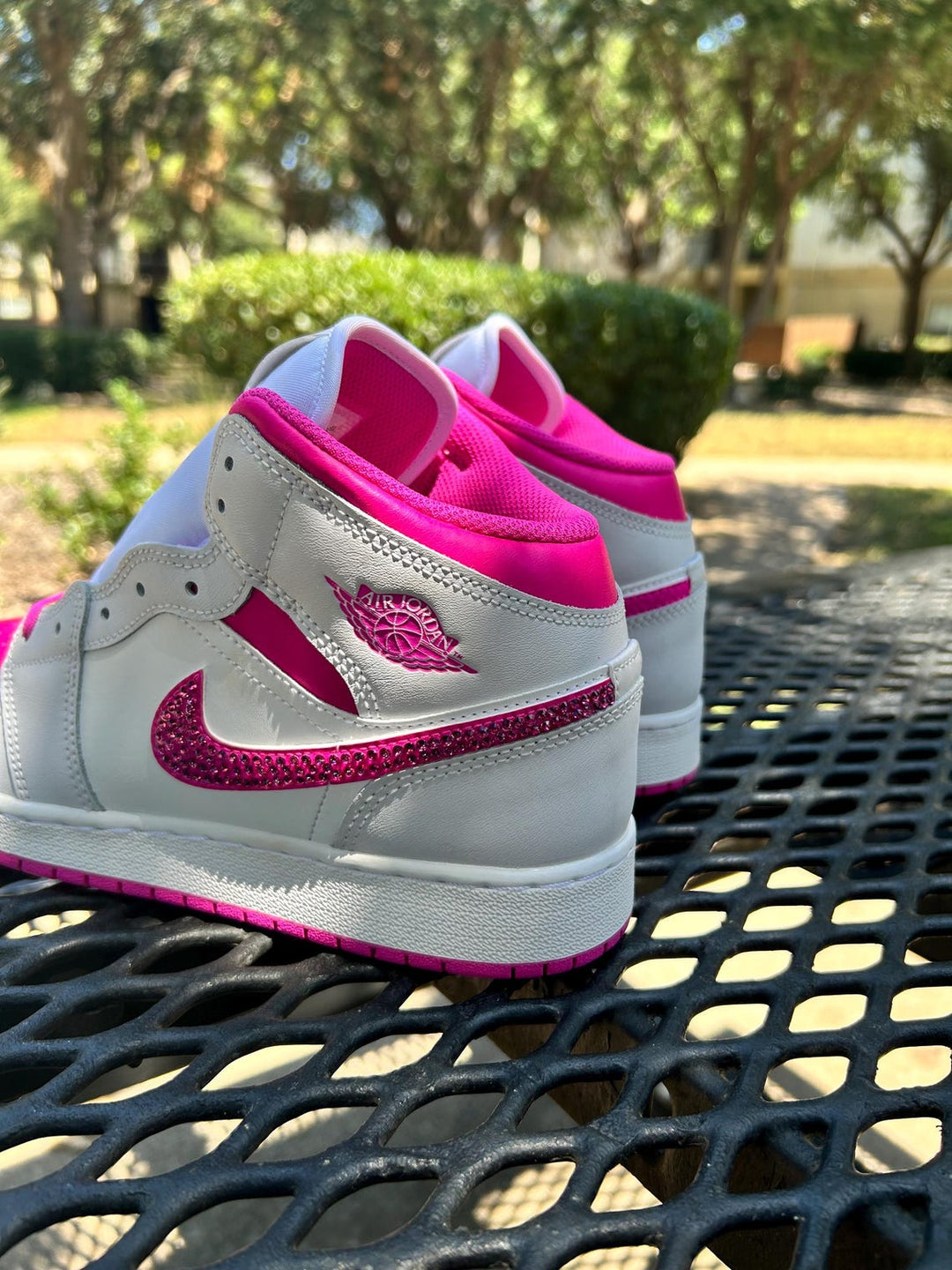 Custom Air Jordan 1 White And Pink With Glittery Details
