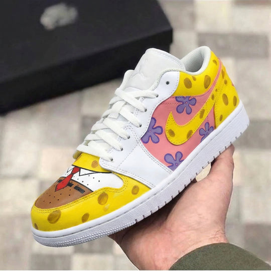Custom Air Jordan 1 Yellow Pink Purple SpongeBob