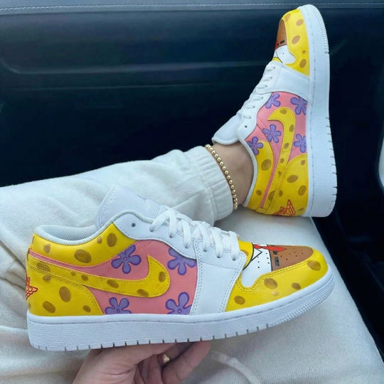 Custom Air Jordan 1 Yellow Pink Purple SpongeBob