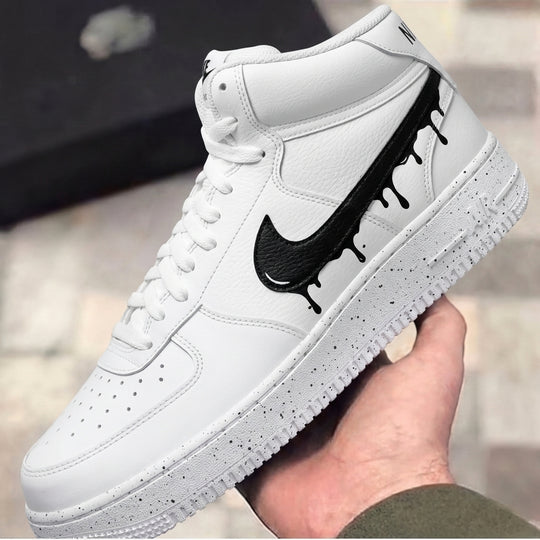 Custom Court Vision Mid Black Drip Speckled
