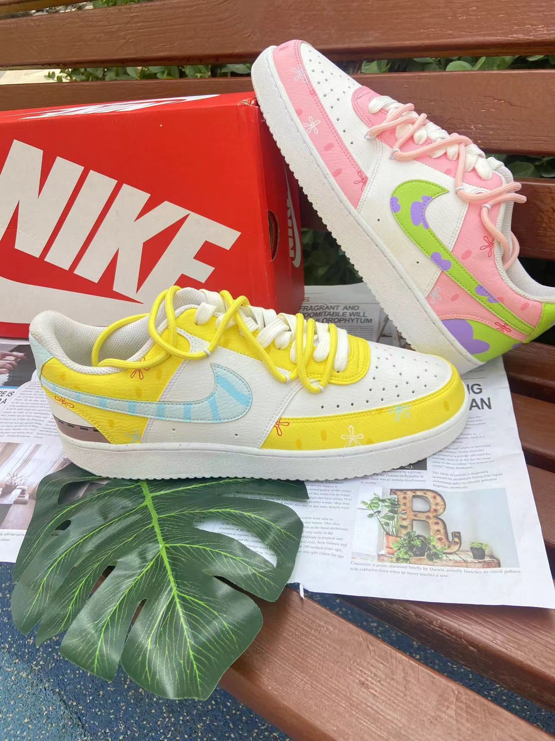 Custom Court Vision Yellow and Pink SpongeBob and Patrick Star
