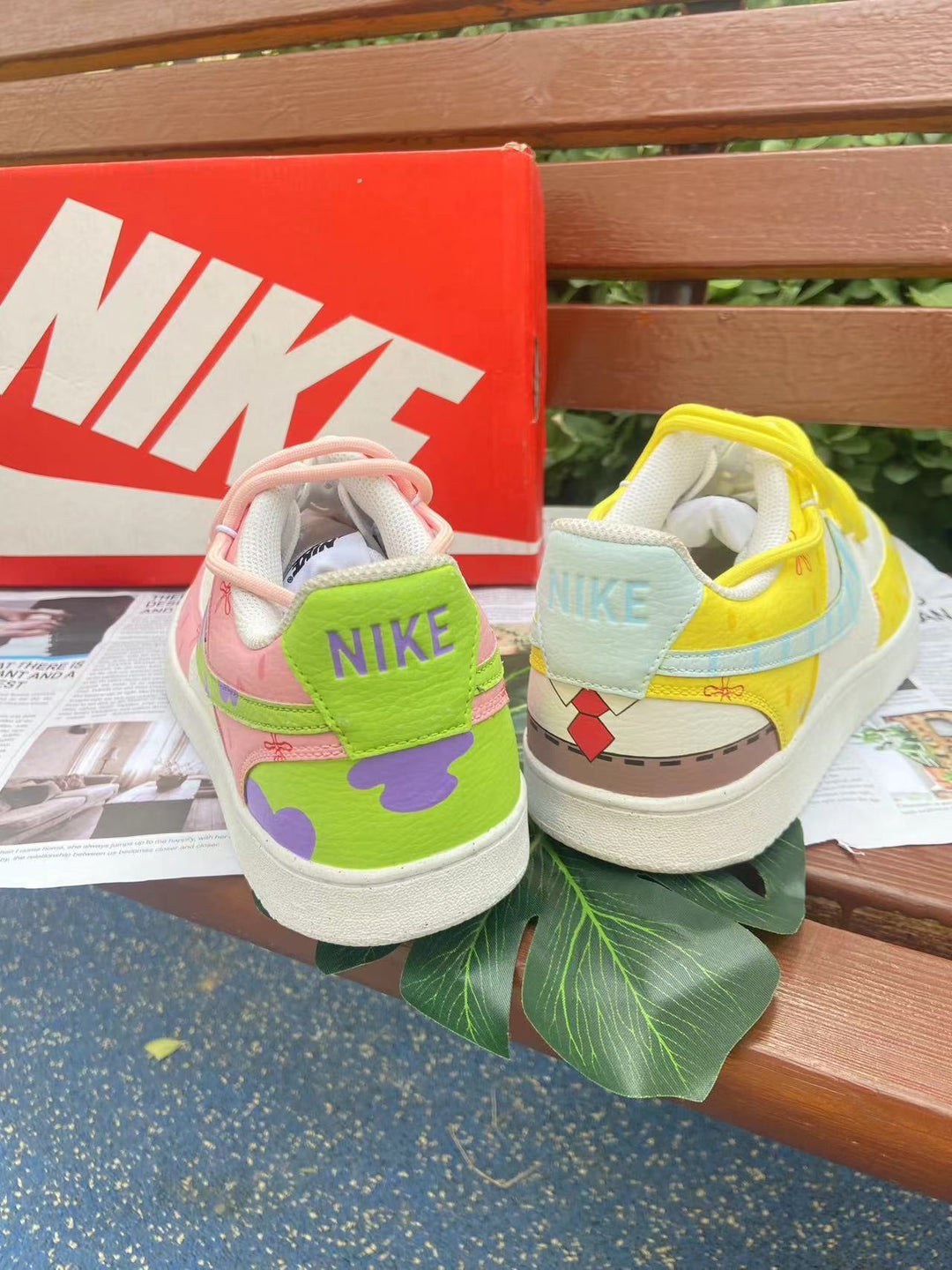 Custom Court Vision Yellow and Pink SpongeBob and Patrick Star