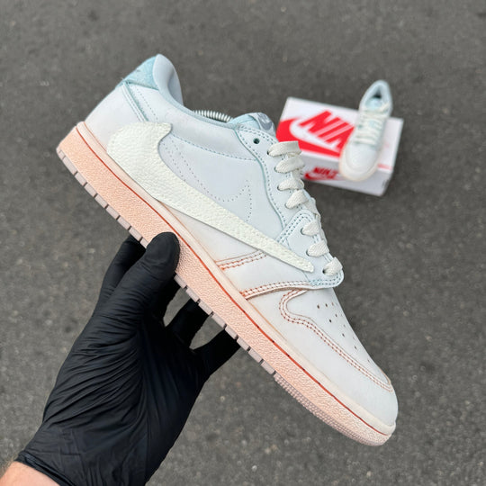 Custom Dunk Baby Blue And Baby Pink With Textured Swoosh 