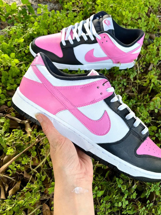 Custom Dunk Baby Pink Black White Color - Blocked