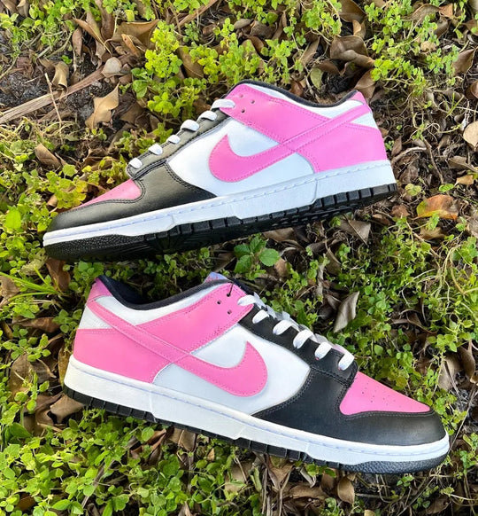 Custom Dunk Baby Pink Black White Color - Blocked