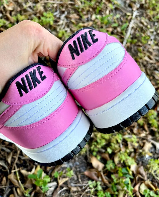 Custom Dunk Baby Pink Black White Color - Blocked