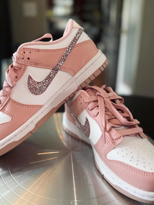 Custom Dunk Baby Pink Diamond Swoosh