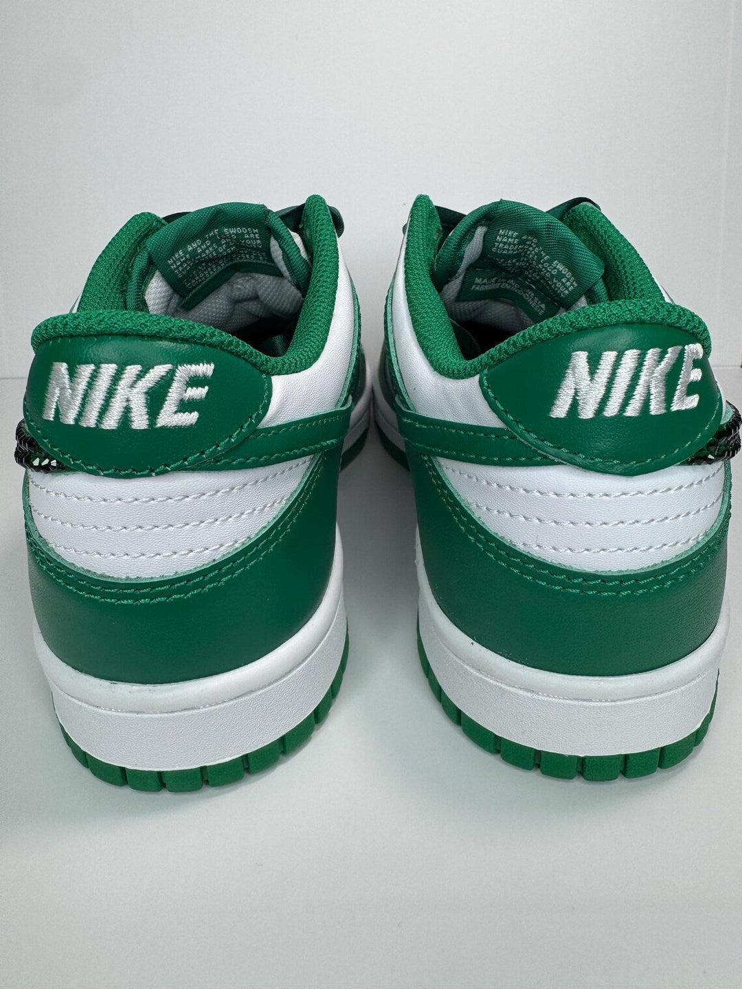 Custom Dunk Green White Diamond Satin Laces
