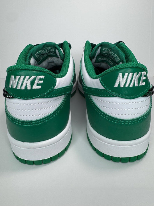 Custom Dunk Green White Diamond Satin Laces