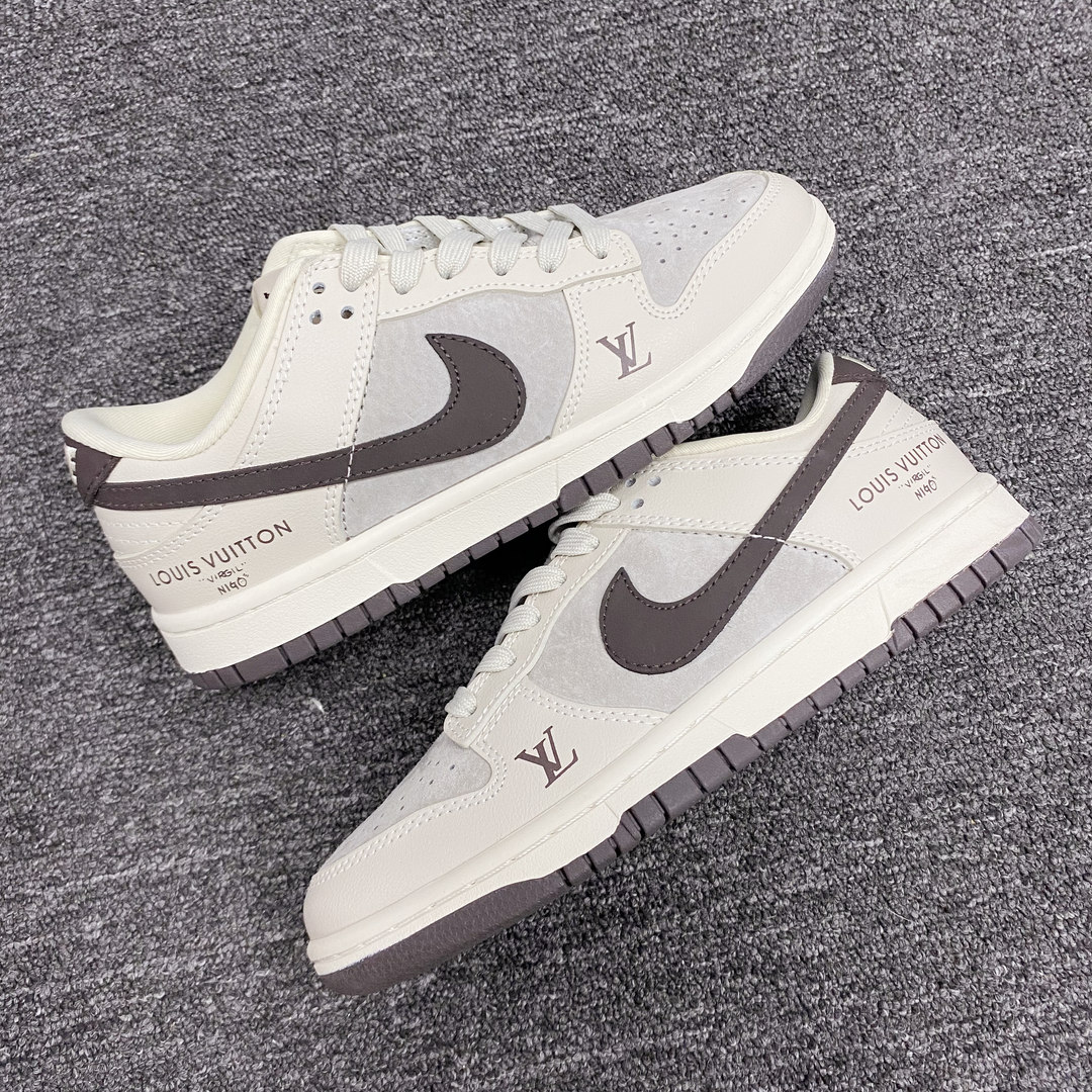 Custom Dunk khaki Cream LV Logo