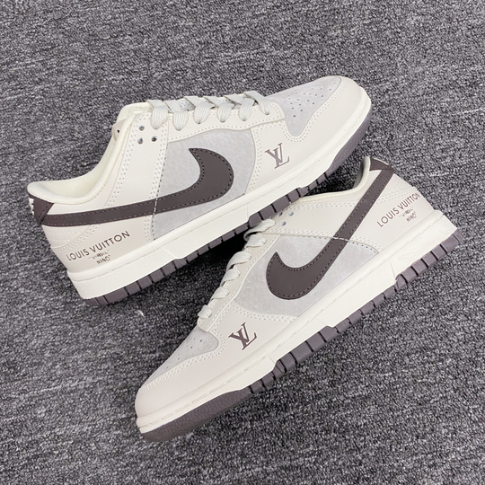 Custom Dunk khaki Cream LV Logo