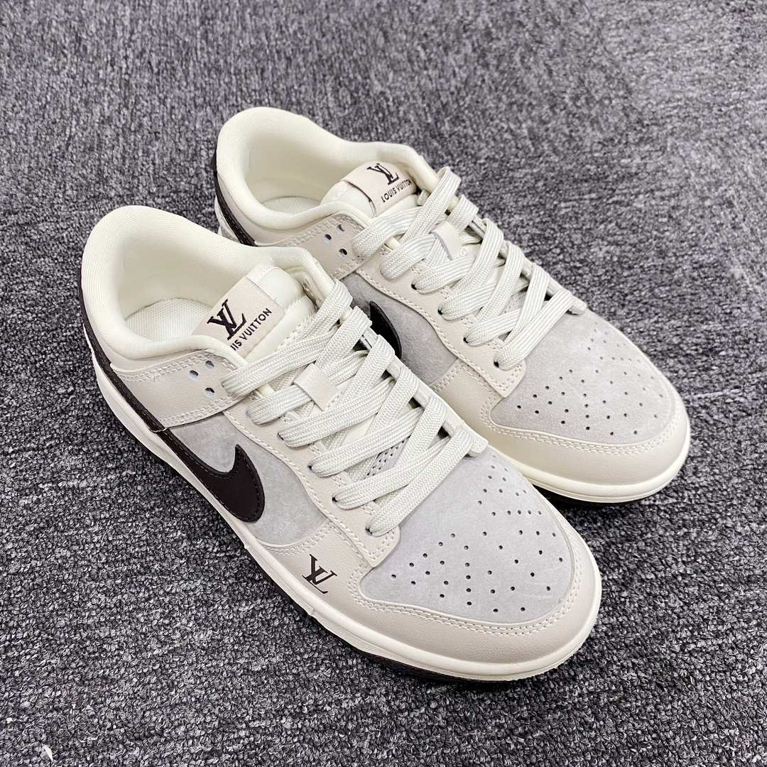 Custom Dunk khaki Cream LV Logo