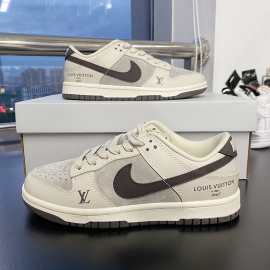 Custom Dunk khaki Cream LV Logo