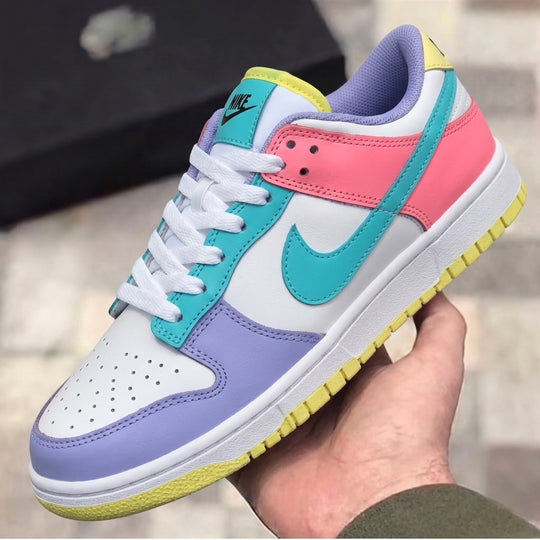 Custom Dunk Purple Pink Cyan Yellow