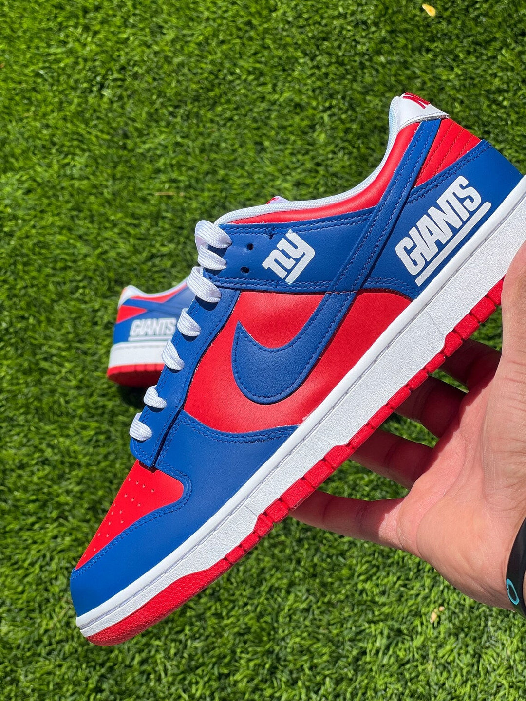 Custom Dunk Red Blue New York Giants Theme