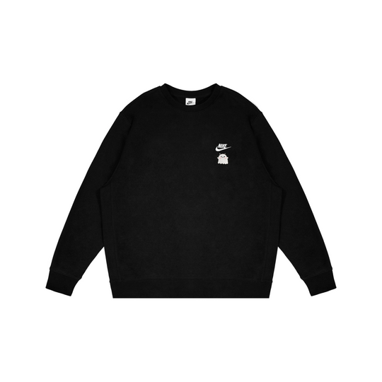 Custom Embroidery Nike Sweatshirt Black With Cute Ghost Design