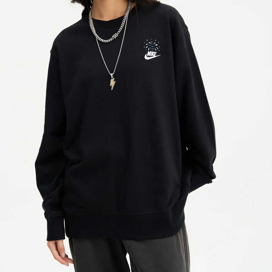 Custom Embroidery Nike Sweatshirt Fireworks Black