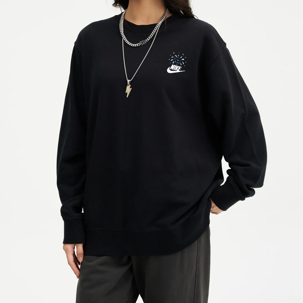 Custom Embroidery Nike Sweatshirt Fireworks Black