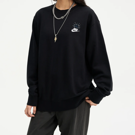 Custom Embroidery Nike Sweatshirt Fireworks Black