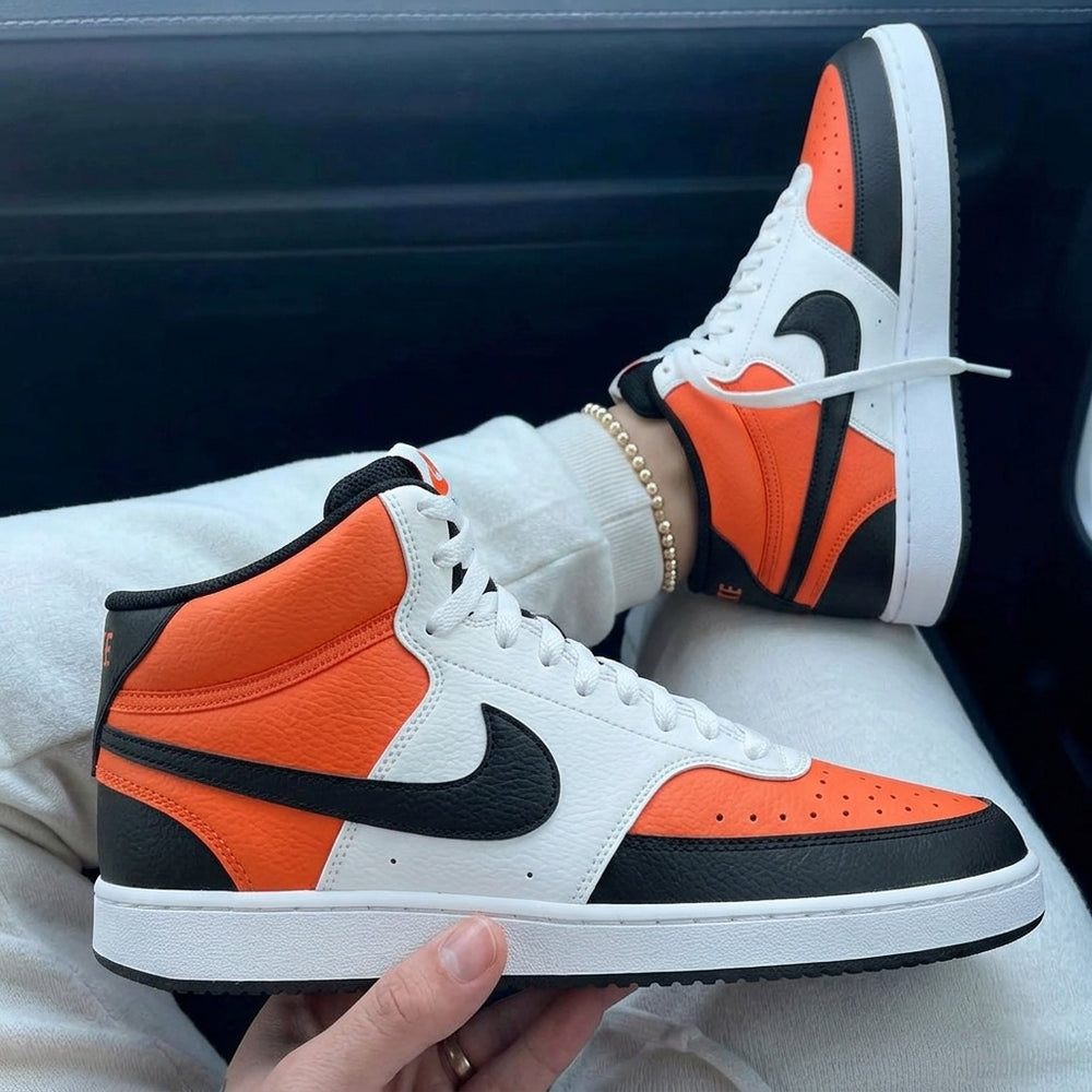 Custom Nike Court Vision Orange Black Color Block