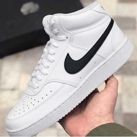 Custom Nike Court Vision White Black Swoosh