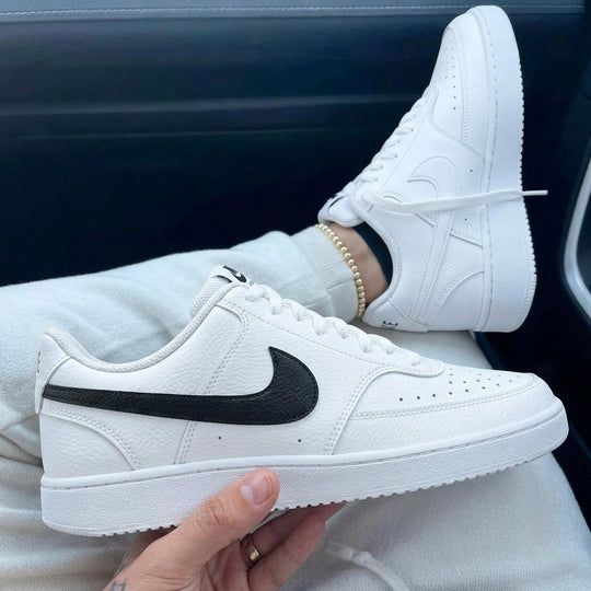 Custom Nike Court Vision White Black Swoosh