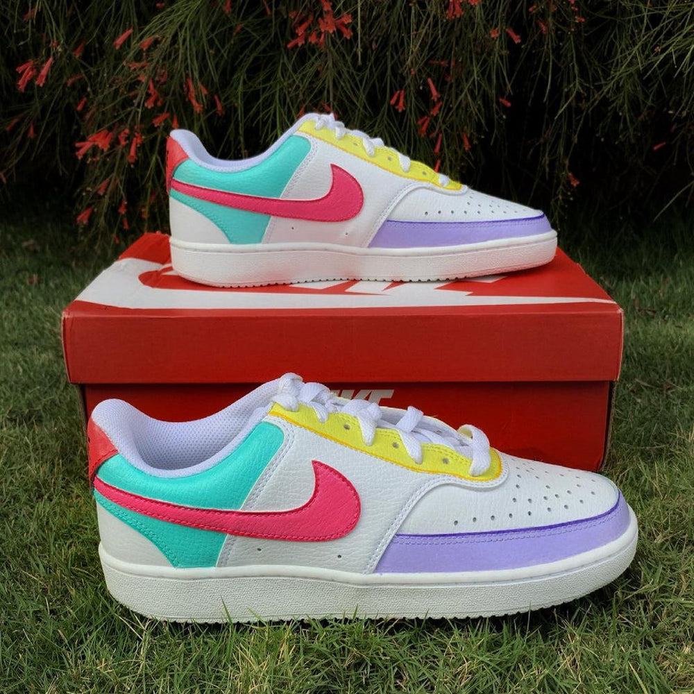 Custom Nike Court Vision White Multicolor