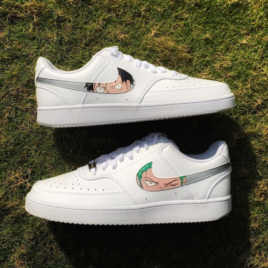 Custom Nike Court Vision White One Piece Character Design
