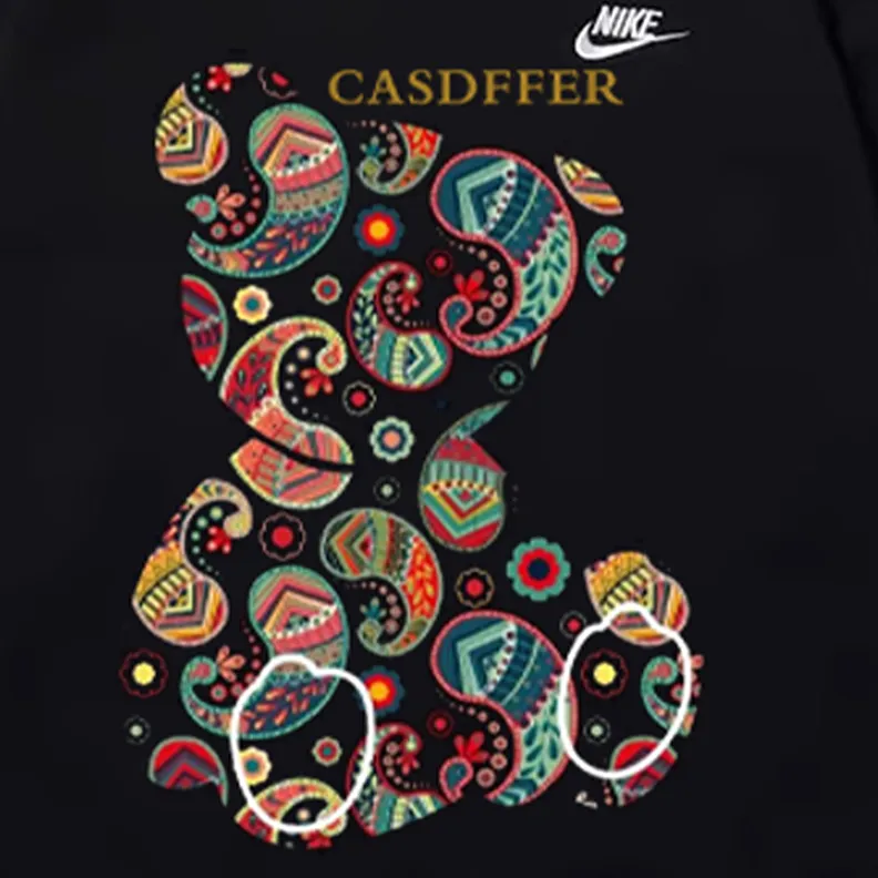 Custom Nike Sweatshirt Black Colorful Paisley Teddy