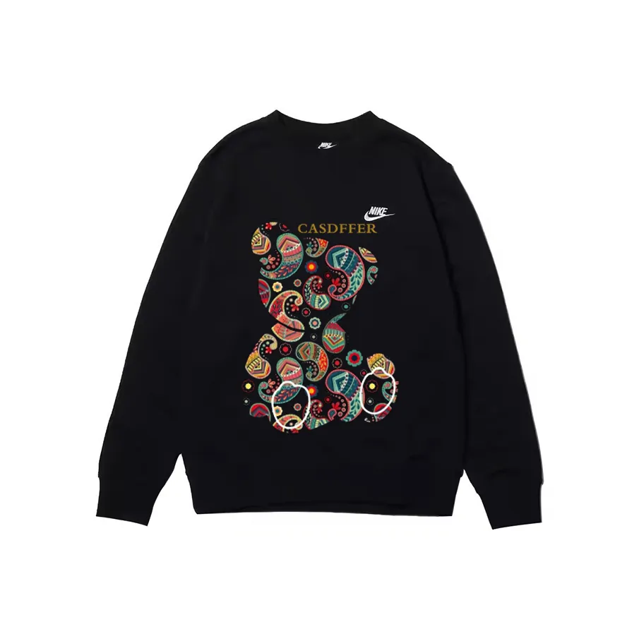 Custom Nike Sweatshirt Black Colorful Paisley Teddy
