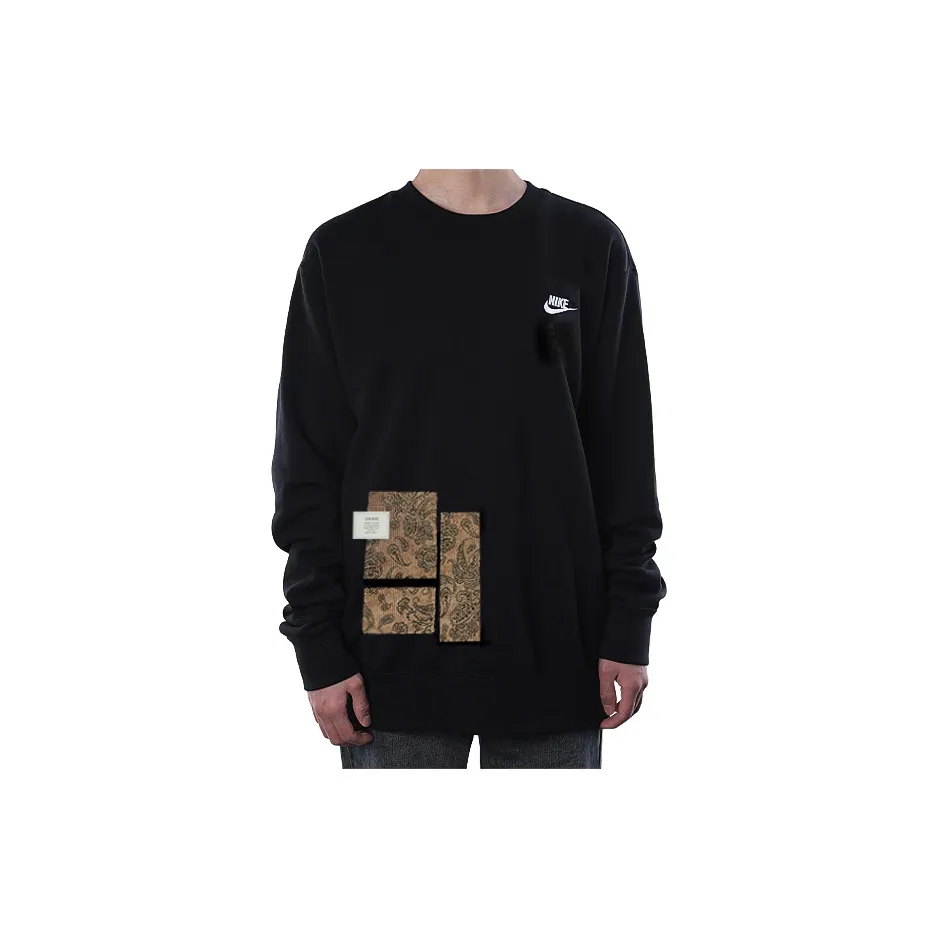 Custom Nike Sweatshirt Black Featuring Paisley Design