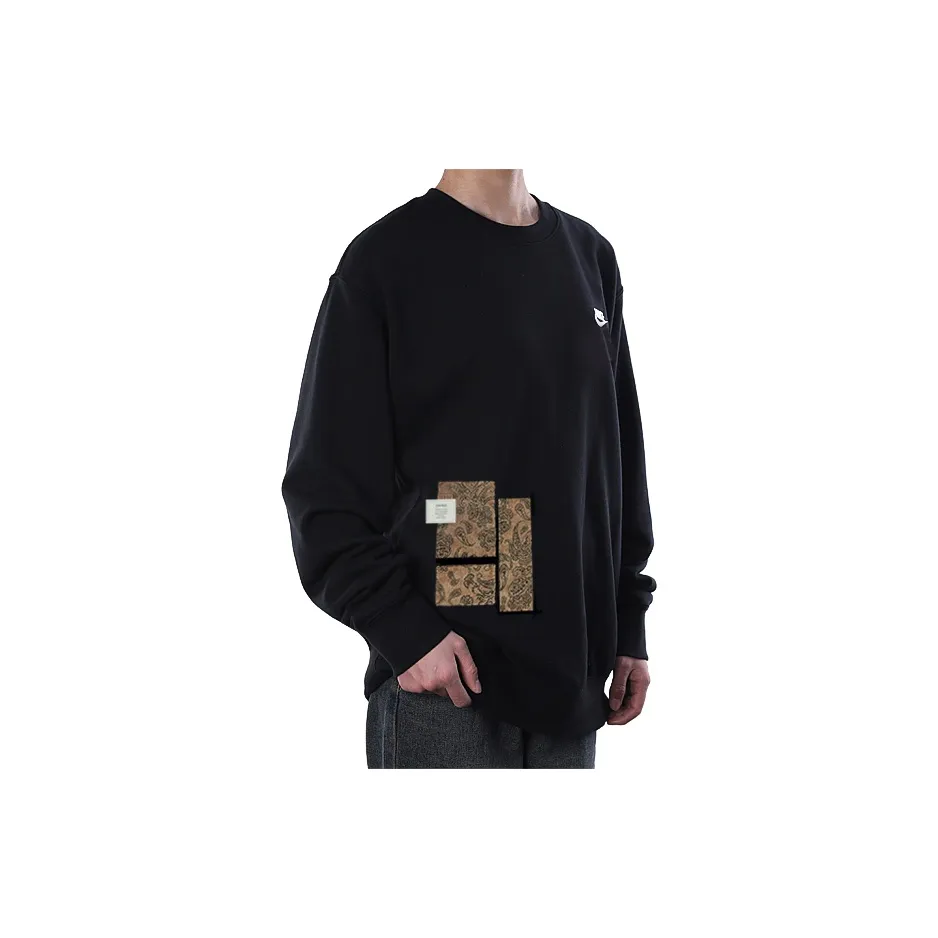 Custom Nike Sweatshirt Black Featuring Paisley Design