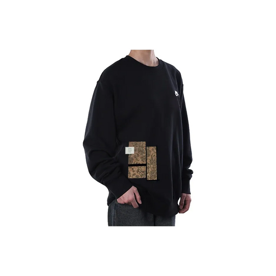 Custom Nike Sweatshirt Black Featuring Paisley Design