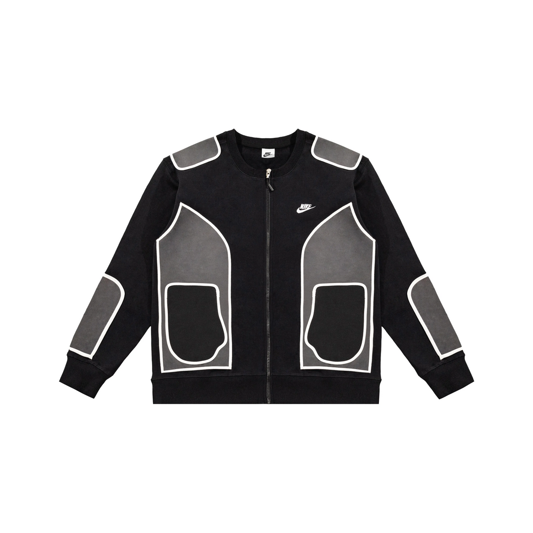 Custom Nike Sweatshirt Black Gray Geometric Pattern
